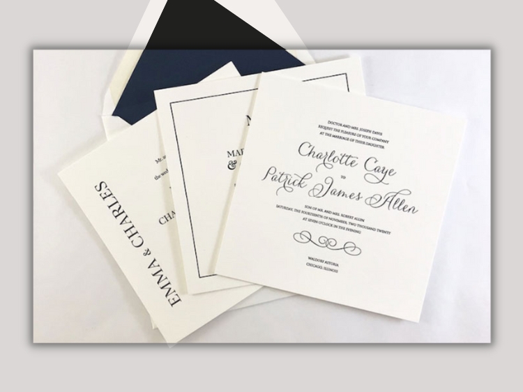 Mẫu thiệp cưới Letterpress