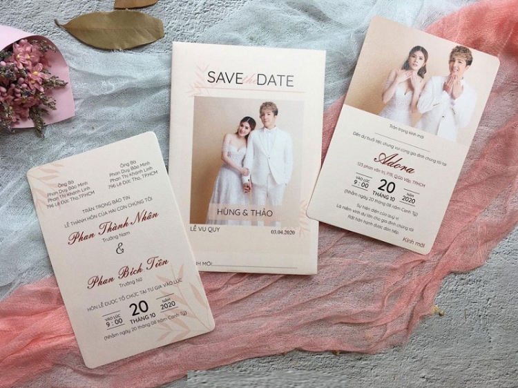 Mẫu thiệp cưới phong cách Vintage hoàng hôn