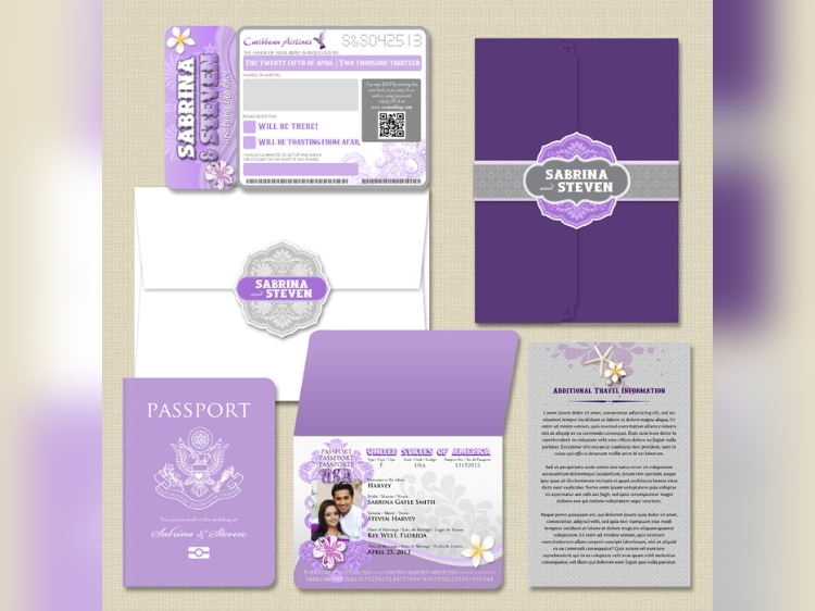 Thiệp cưới dạng passport ngọt ngào, lãng mạn