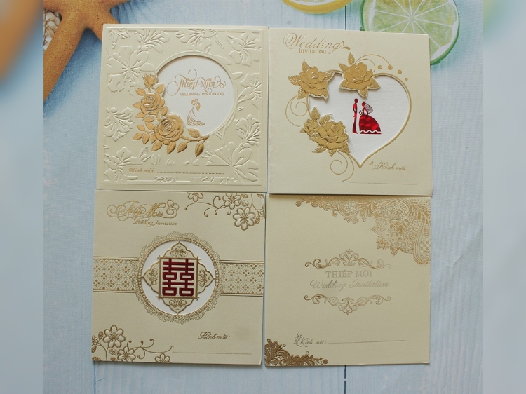 Thiệp cưới hình tròn phong cách vintage