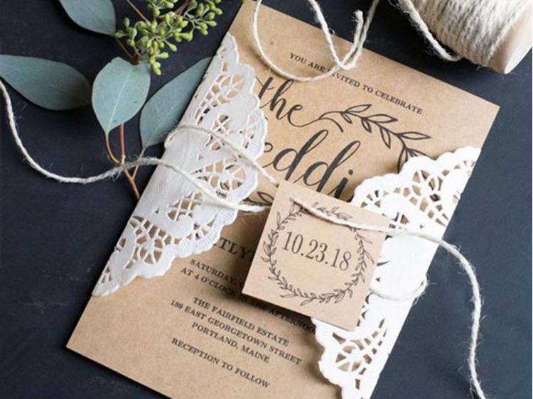 Mẫu thiệp cưới vintage handmade 1